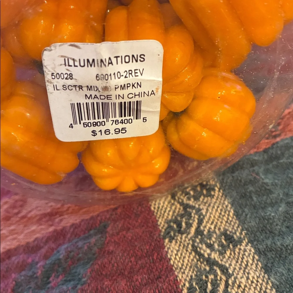 NWT Illuminations Jar of Miniature Orange Pumpkins - Picture 2 of 3
